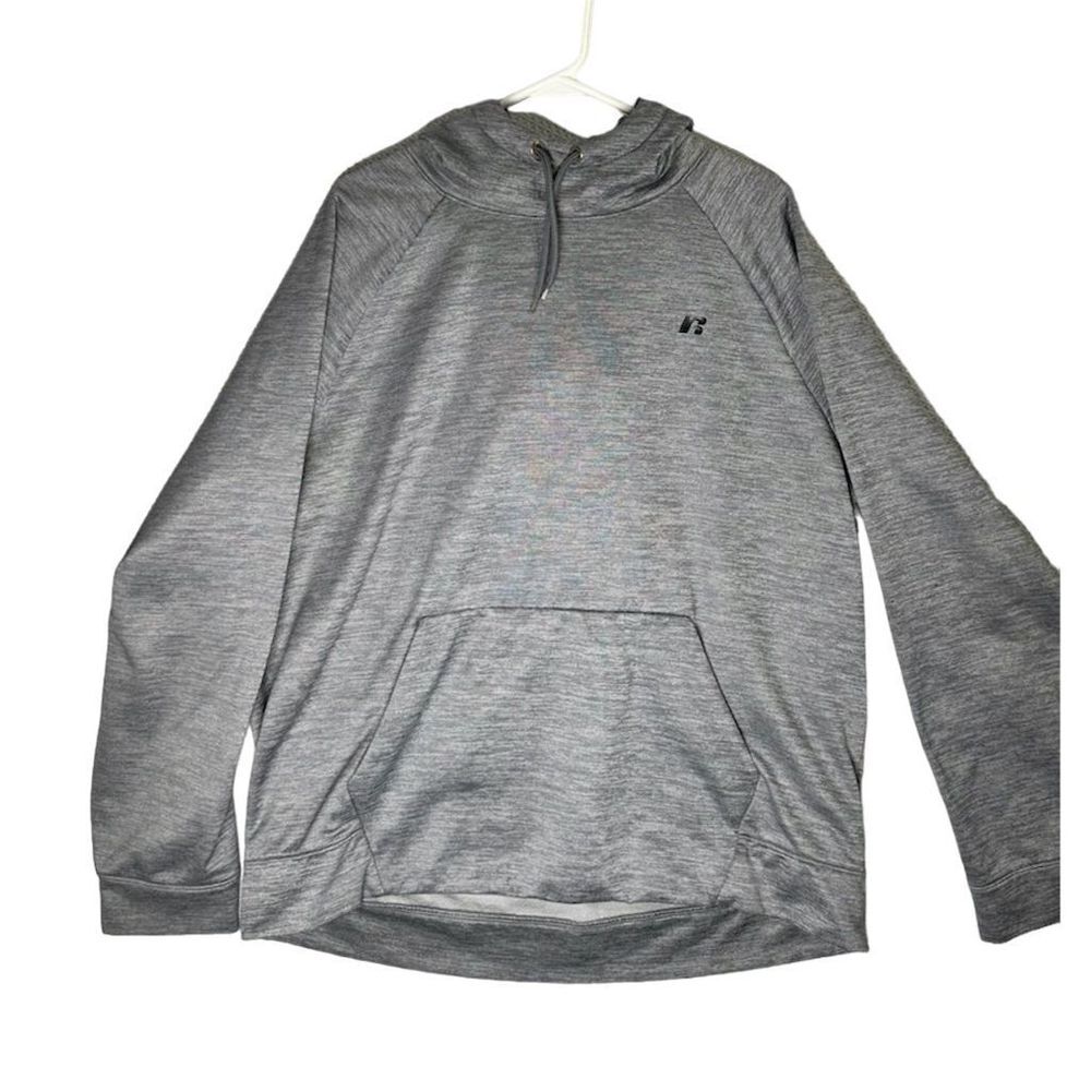 Russell Athletic Men's Tech Fleece Pullover Hoodie‎ Gray Size XL Long Sleeve